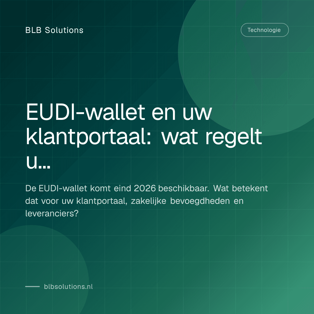 EUDI-wallet en uw klantportaal: wat regelt u nu?