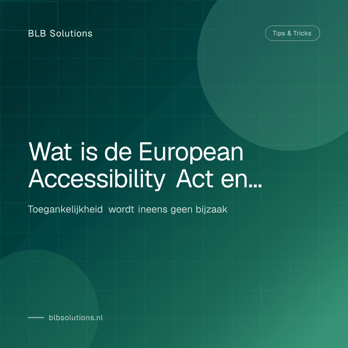 Wat is de European Accessibility Act en geldt die voor jouw website?